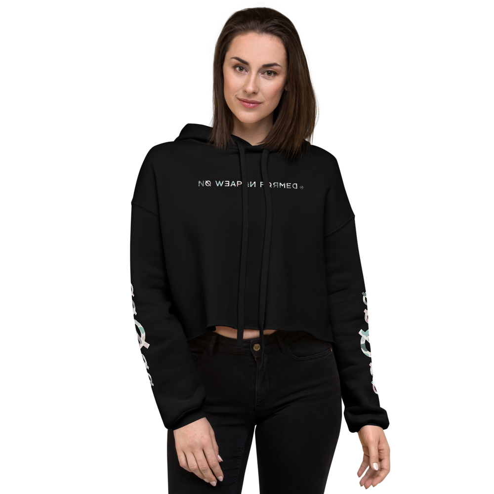 NO WEAPON FORMED PASTEL CAMO LOGO - Women's Crop Hoodie