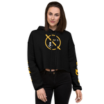 NO WEAPON FORMED 'ROBBER/OPPS' BLACK/YELLOW - Women's Crop Hoodie