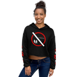 NO WEAPON FORMED 'BACKSTABBERS' RED/BLACK/WHITE - Women's Crop Hoodie