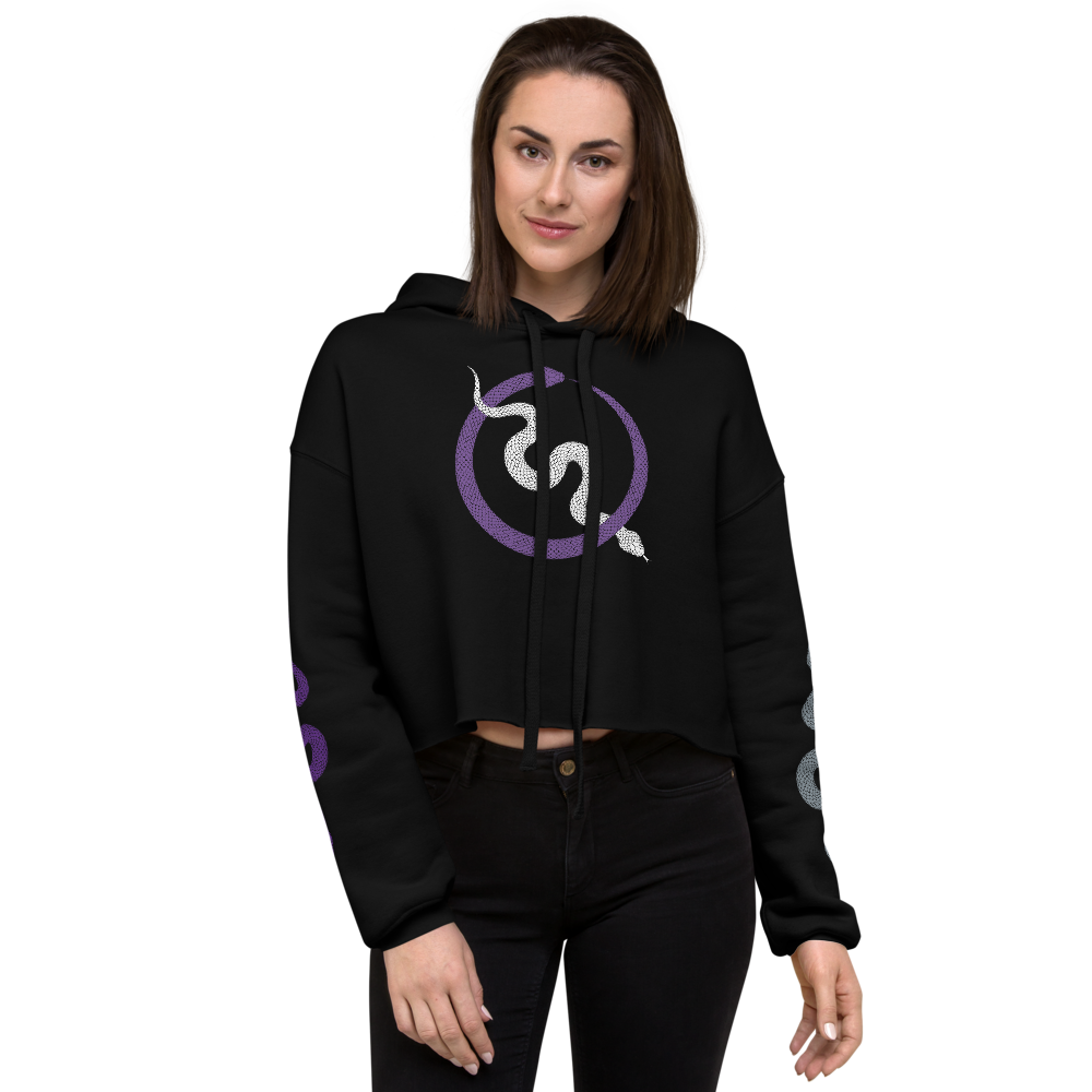 NO WEAPON FORMED 'SNAKES' PURPLE/GRAY - Women's Crop Hoodie