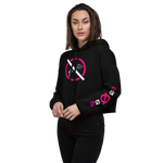 NO WEAPON FORMED 'TWO FACED PPL' HOT PINK/WHITE - Women's Crop Hoodie