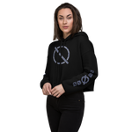 NO WEAPON FORMED PAISLEY NAVY/WHITE BANDANA PRINT - Women's Crop Hoodie