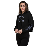 NO WEAPON FORMED PAISLEY NAVY/WHITE BANDANA PRINT - Women's Crop Hoodie