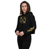 NO WEAPON FORMED 'ROBBER/OPPS' BLACK/YELLOW - Women's Crop Hoodie