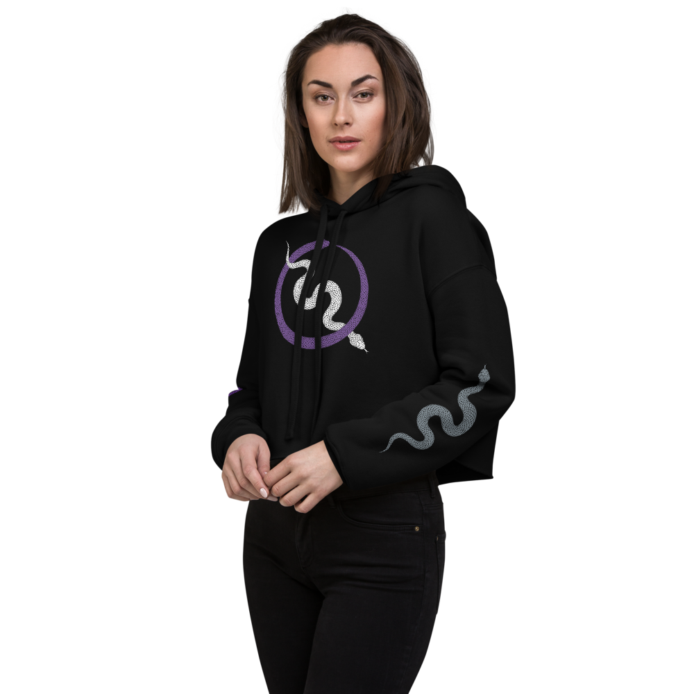 NO WEAPON FORMED 'SNAKES' PURPLE/GRAY - Women's Crop Hoodie