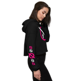 NO WEAPON FORMED 'TWO FACED PPL' HOT PINK/WHITE - Women's Crop Hoodie