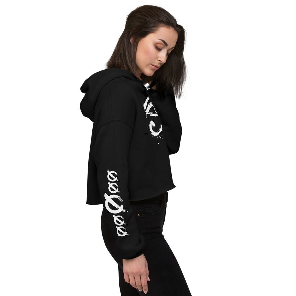 NO WEAPON FORMED HORUS EYE BLACK/WHITE -  Crop Hoodie