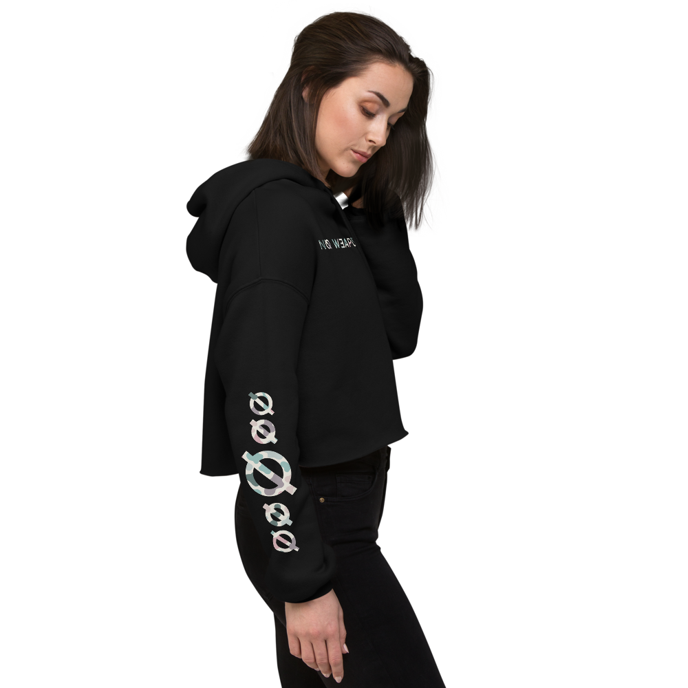 NO WEAPON FORMED PASTEL CAMO LOGO - Women's Crop Hoodie