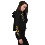 NO WEAPON FORMED 'ROBBER/OPPS' BLACK/YELLOW - Women's Crop Hoodie