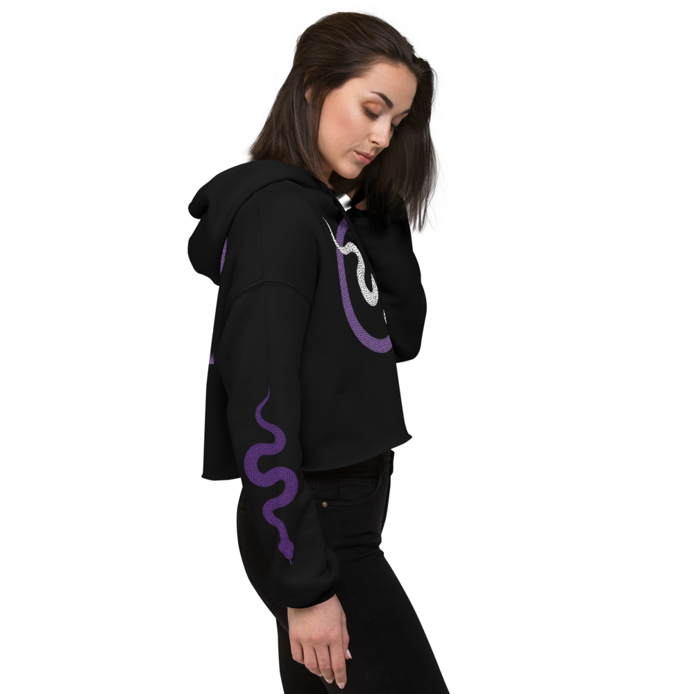 NO WEAPON FORMED 'SNAKES' PURPLE/GRAY - Women's Crop Hoodie
