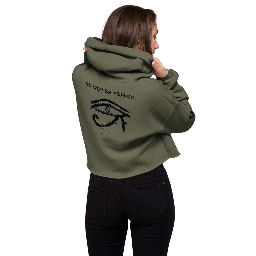 NO WEAPON FORMED HORUS EYE BLACK/WHITE -  Crop Hoodie