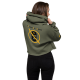 NO WEAPON FORMED 'ROBBER/OPPS' BLACK/YELLOW - Women's Crop Hoodie