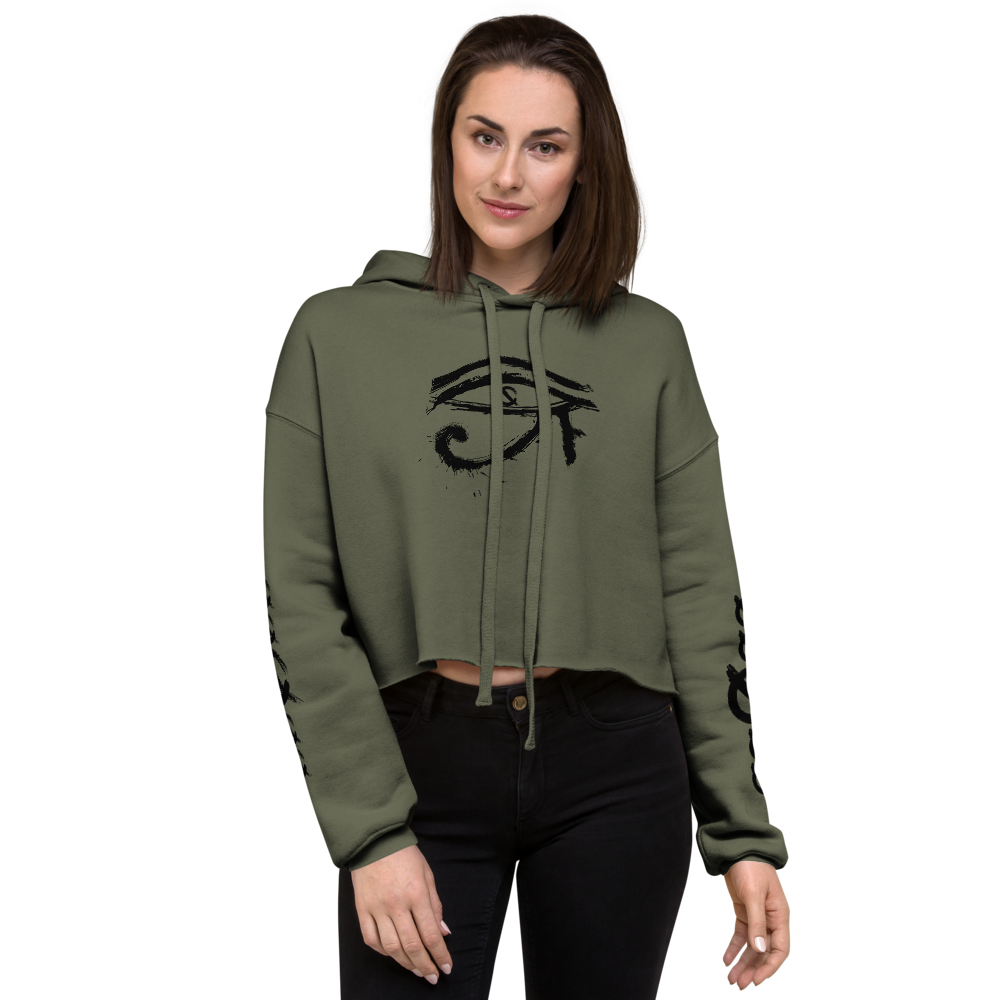 NO WEAPON FORMED HORUS EYE BLACK/WHITE -  Crop Hoodie