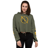 NO WEAPON FORMED 'ROBBER/OPPS' BLACK/YELLOW - Women's Crop Hoodie