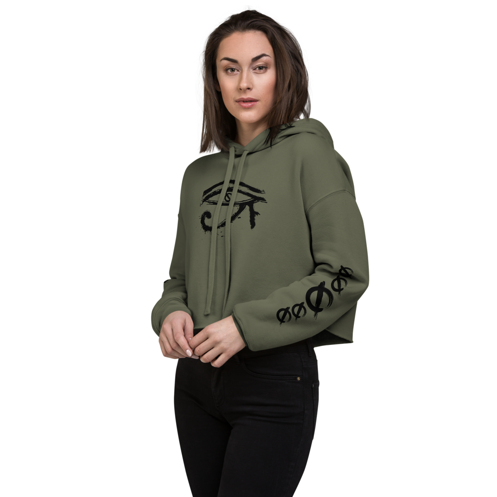 NO WEAPON FORMED HORUS EYE BLACK/WHITE -  Crop Hoodie
