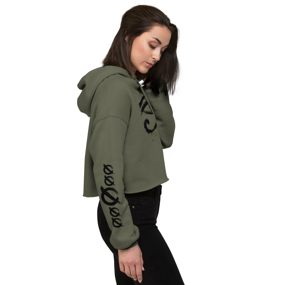 NO WEAPON FORMED HORUS EYE BLACK/WHITE -  Crop Hoodie
