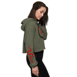 NO WEAPON FORMED 'SNAKES' RED/WHITE - Women's Crop Hoodie