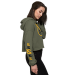 NO WEAPON FORMED 'ROBBER/OPPS' BLACK/YELLOW - Women's Crop Hoodie