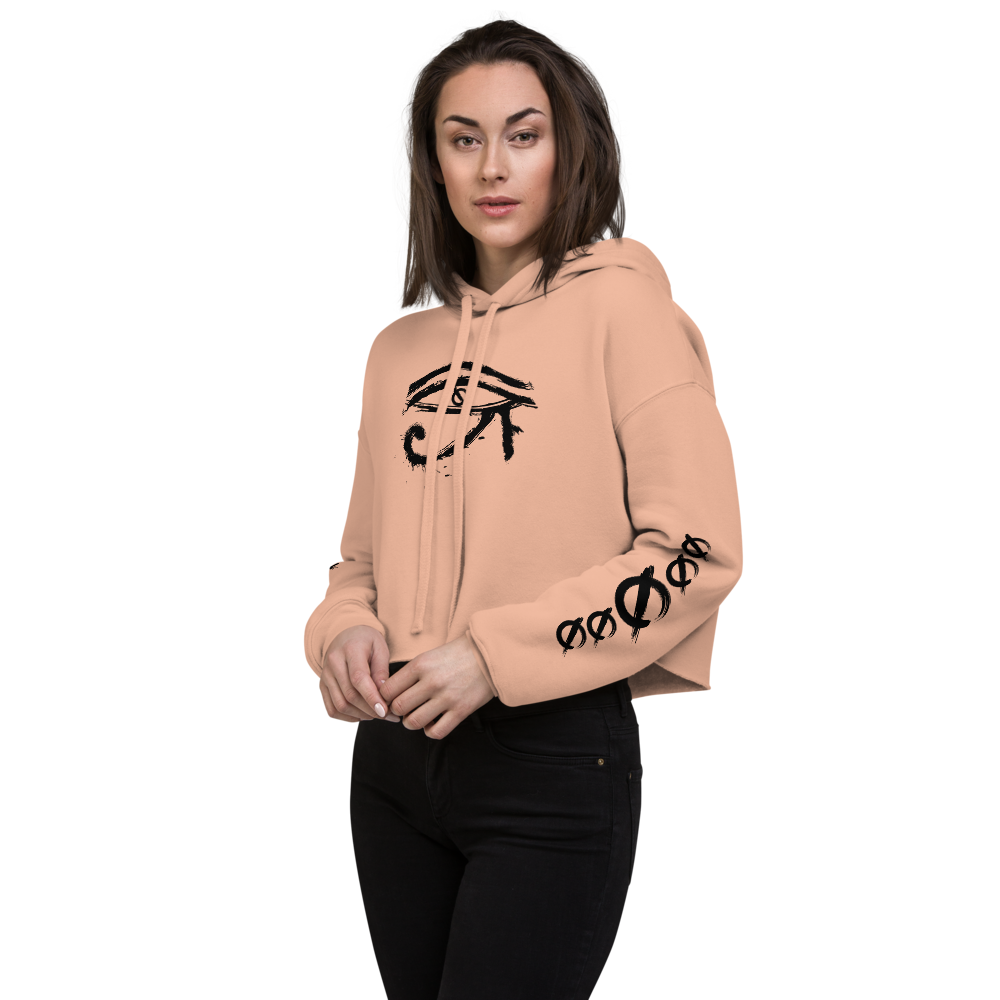 NO WEAPON FORMED HORUS EYE BLACK/WHITE -  Crop Hoodie