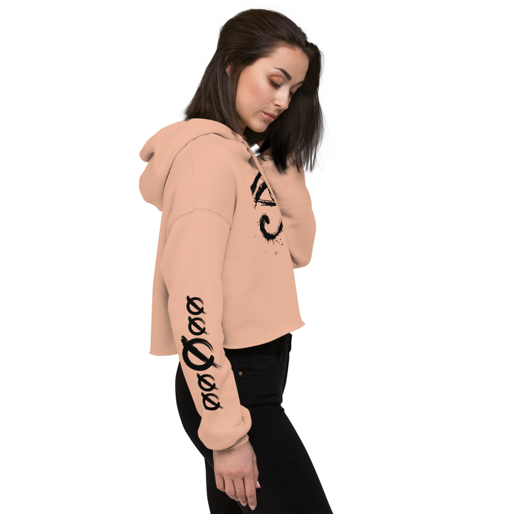 NO WEAPON FORMED HORUS EYE BLACK/WHITE -  Crop Hoodie