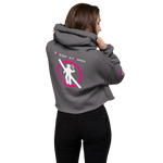 NO WEAPON FORMED 'TWO FACED PPL' HOT PINK/WHITE - Women's Crop Hoodie