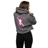 NO WEAPON FORMED 'TWO FACED PPL' HOT PINK/WHITE - Women's Crop Hoodie