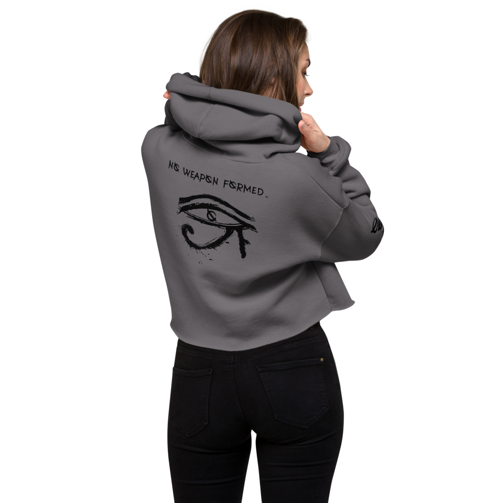 NO WEAPON FORMED HORUS EYE BLACK/WHITE -  Crop Hoodie