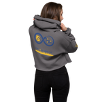 NO WEAPON FORMED 'SNAKES' BLUE/YELLOW - Women's Crop Hoodie