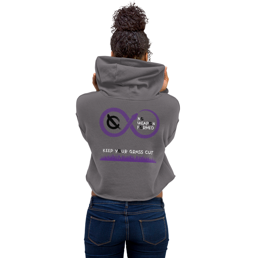 NO WEAPON FORMED 'SNAKES' PURPLE/GRAY - Women's Crop Hoodie