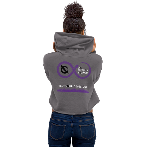 NO WEAPON FORMED 'SNAKES' PURPLE/GRAY - Women's Crop Hoodie