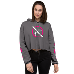 NO WEAPON FORMED 'TWO FACED PPL' HOT PINK/WHITE - Women's Crop Hoodie