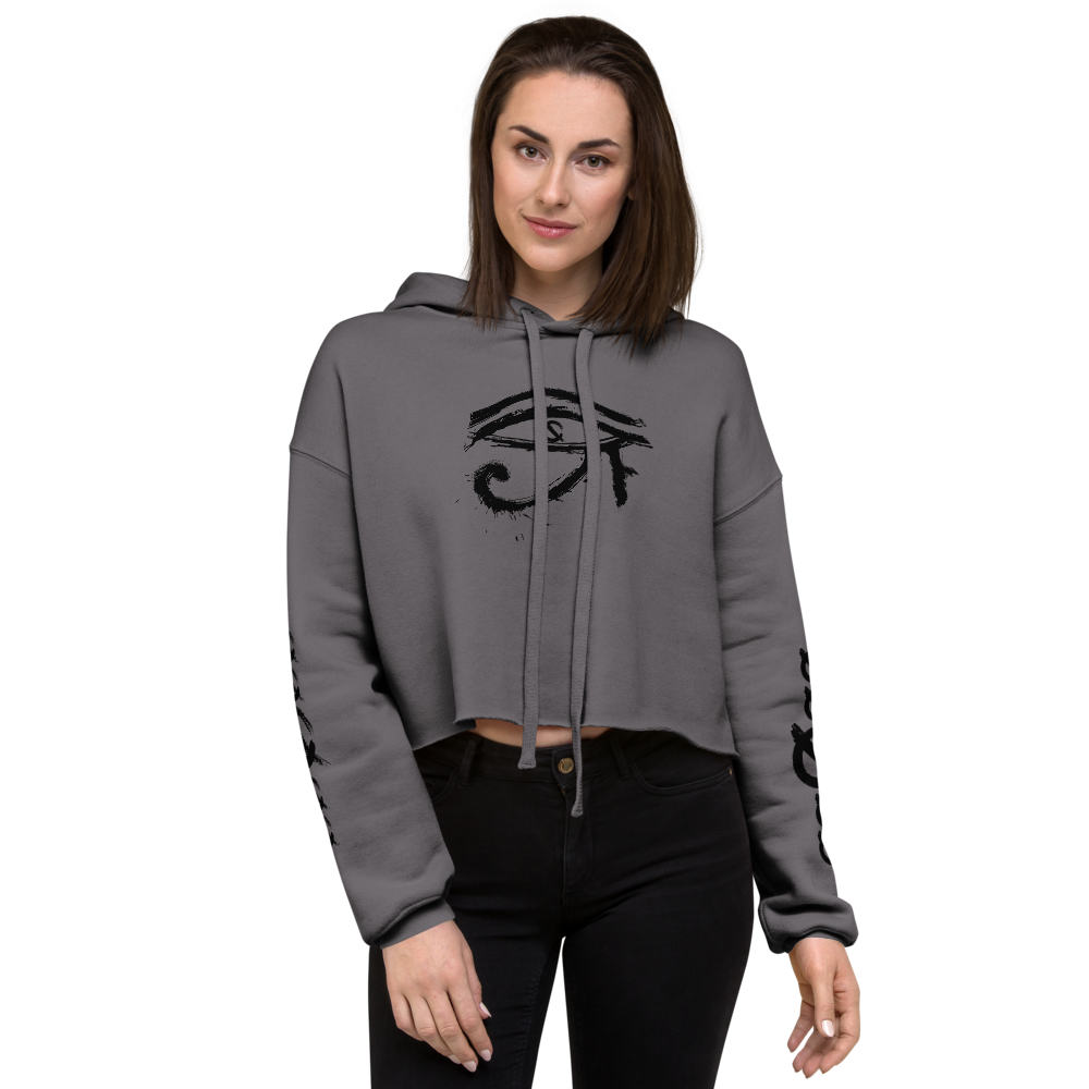 NO WEAPON FORMED HORUS EYE BLACK/WHITE -  Crop Hoodie