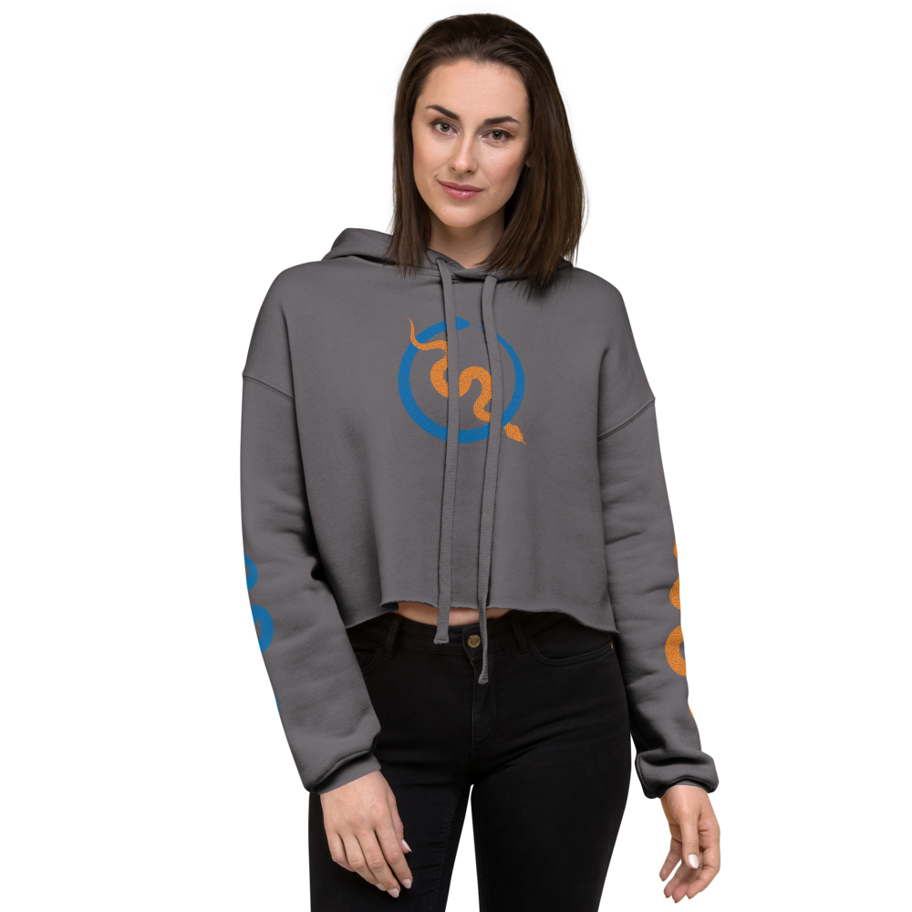 NO WEAPON FORMED "SNAKES" KNICKS BLUE/ORANGE - Women's Crop Hoodie