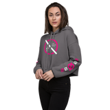 NO WEAPON FORMED 'TWO FACED PPL' HOT PINK/WHITE - Women's Crop Hoodie