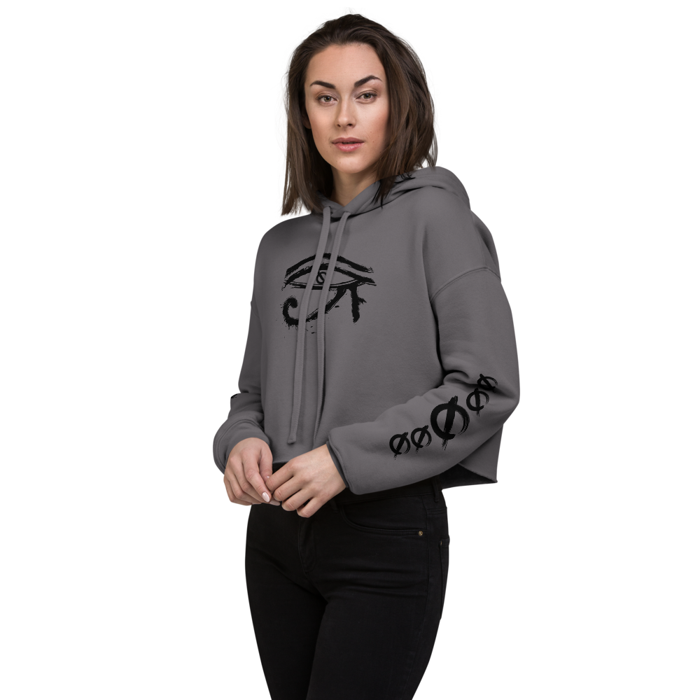 NO WEAPON FORMED HORUS EYE BLACK/WHITE -  Crop Hoodie