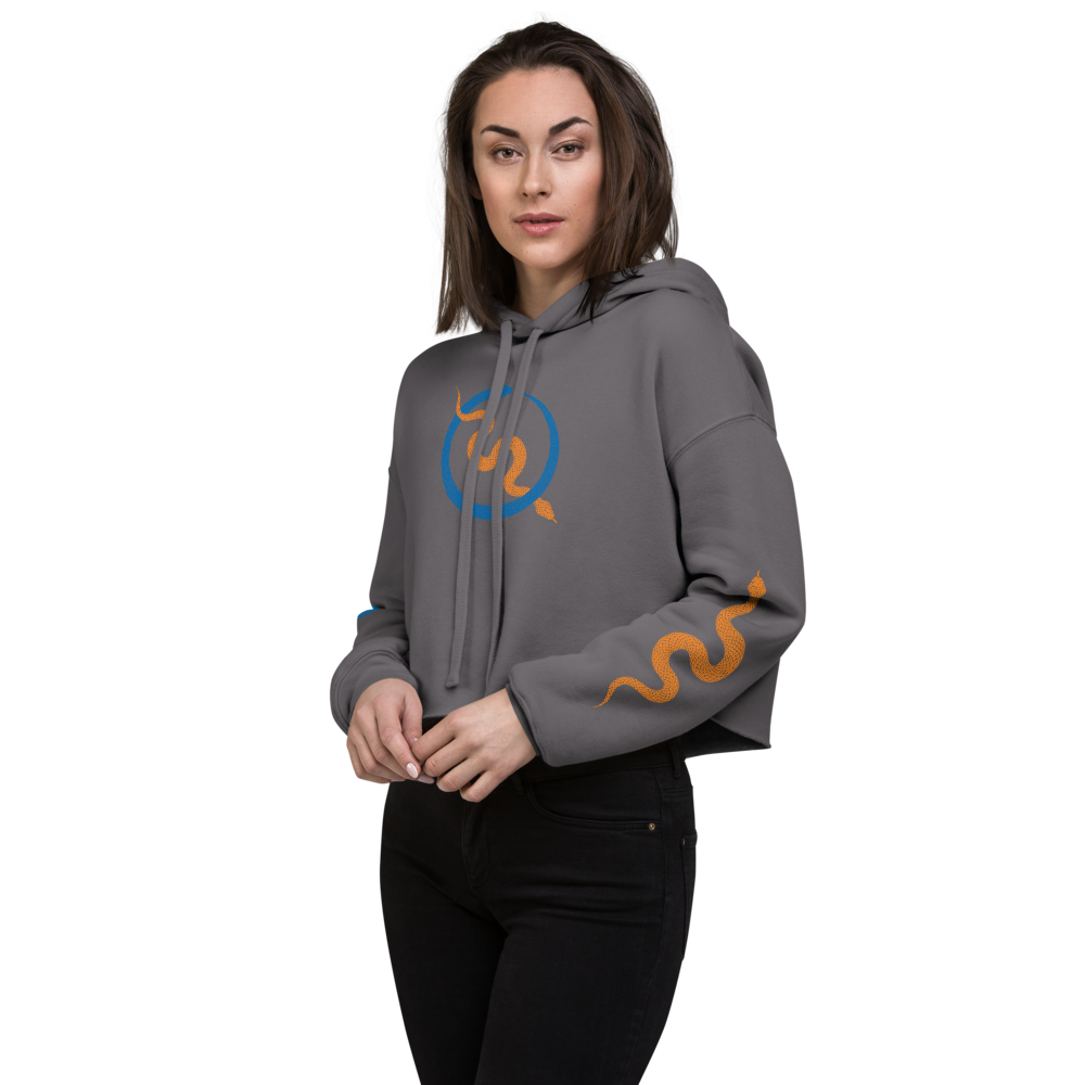 NO WEAPON FORMED "SNAKES" KNICKS BLUE/ORANGE - Women's Crop Hoodie