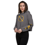 NO WEAPON FORMED 'ROBBER/OPPS' BLACK/YELLOW - Women's Crop Hoodie