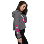 NO WEAPON FORMED 'TWO FACED PPL' HOT PINK/WHITE - Women's Crop Hoodie