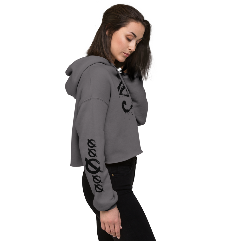 NO WEAPON FORMED HORUS EYE BLACK/WHITE -  Crop Hoodie