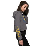 NO WEAPON FORMED 'SNAKES' BLUE/YELLOW - Women's Crop Hoodie