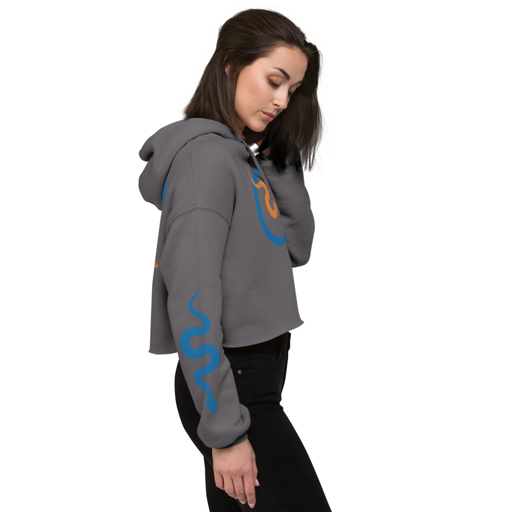 NO WEAPON FORMED "SNAKES" KNICKS BLUE/ORANGE - Women's Crop Hoodie
