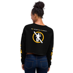 NO WEAPON FORMED 'TWO FACED PPL' YELLOW/WHITE - Women's Crop Sweatshirt