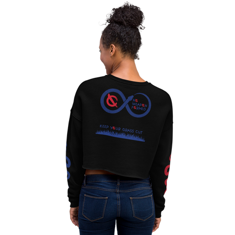 NO WEAPON FORMED 'SNAKES'  BLUE/RED - Women's Crop Sweatshirt