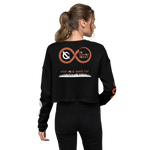 NO WEAPON FORMED 'SNAKES' BLACK/ORANGE - Women's Crop Sweatshirt