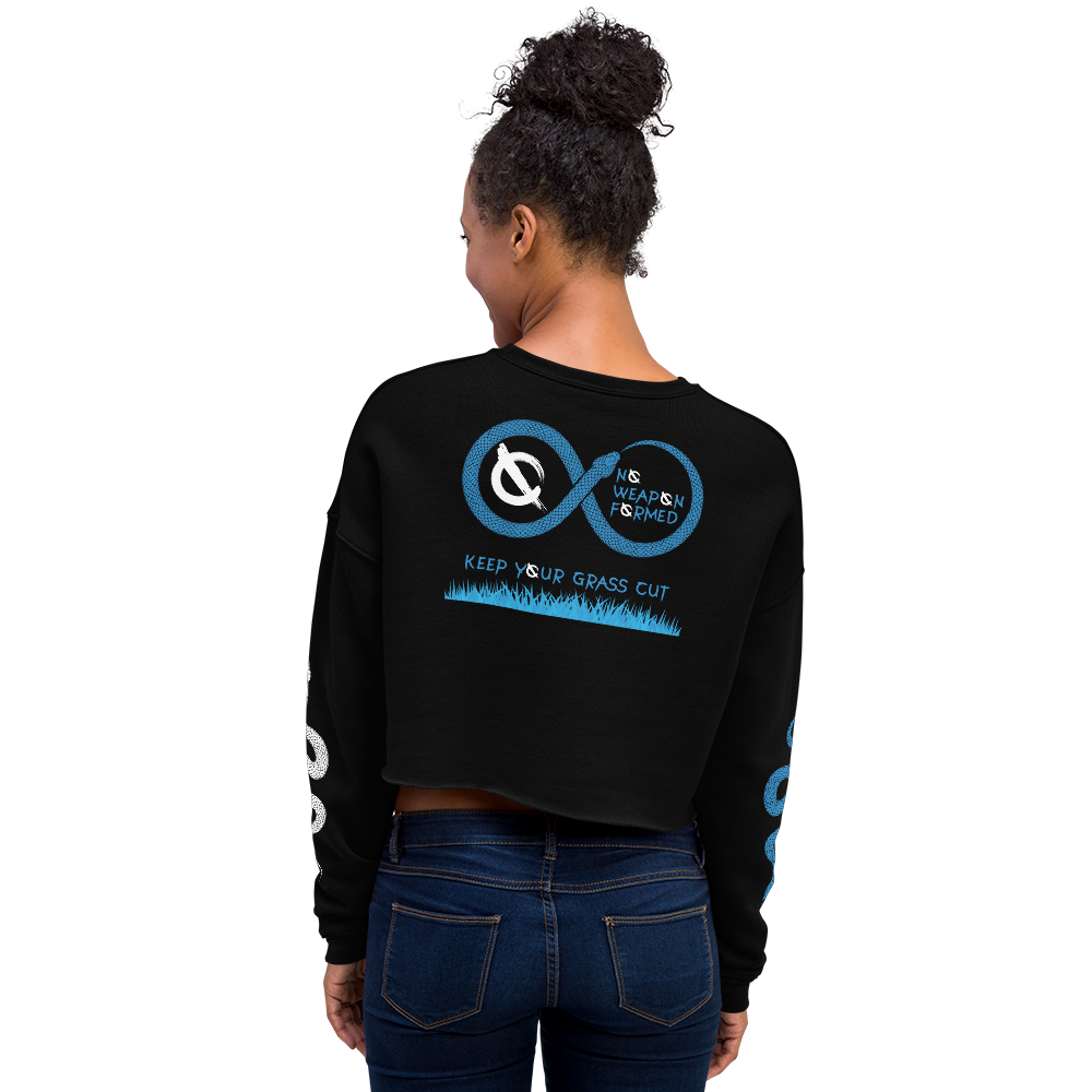 NO WEAPON FORMED 'SNAKES' BLUE - Women's Crop Sweatshirt