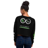 NO WEAPON FORMED 'SNAKES' NEON GREEN/WHITE - Women's Crop Sweatshirt