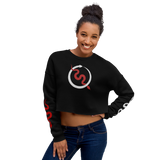 NO WEAPON FORMED 'SNAKES' RED/WHITE - Women's Crop Sweatshirt