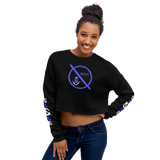 NO WEAPON FORMED 'ROBBER/OPPS' BLUE/WHITE - Women's Crop Sweatshirt