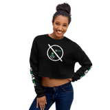 NO WEAPON FORMED 'ROBBER/OPPS' GREEN - Women's Crop Sweatshirt