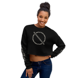 NO WEAPON FORMED LOGO PAISLEY BLACK/WHITE BANDANA PRINT - Women's Crop Sweatshirt